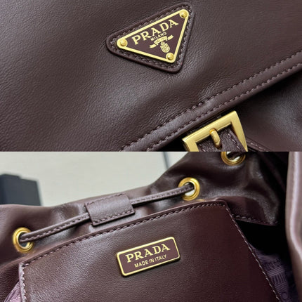 PRADA 25S EXPLORE MEDIUM BACKPACK 29 IN SIENNA CALFSKIN GOLD HARDWRE