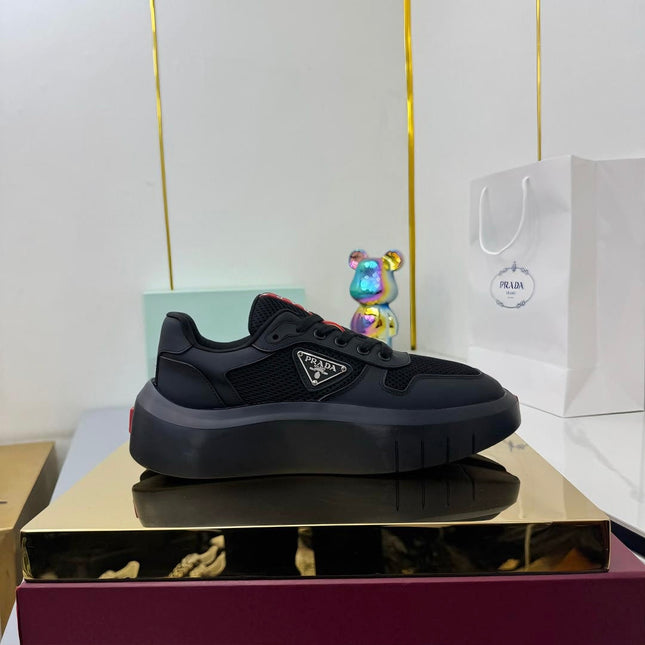 PRADA 25S SNEAKERS IN BLACK CALFSKIN