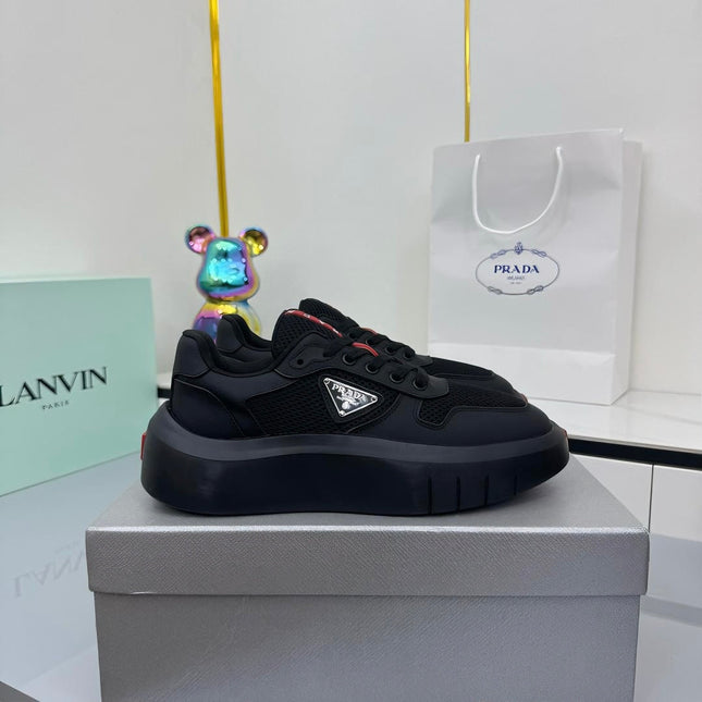 PRADA 25S SNEAKERS IN BLACK CALFSKIN