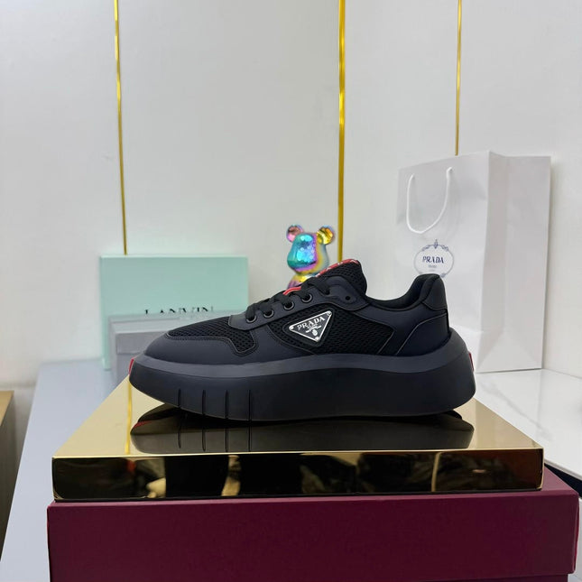 PRADA 25S SNEAKERS IN BLACK CALFSKIN