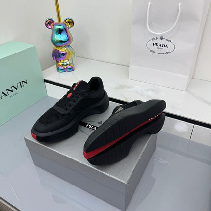 PRADA 25S SNEAKERS IN BLACK CALFSKIN