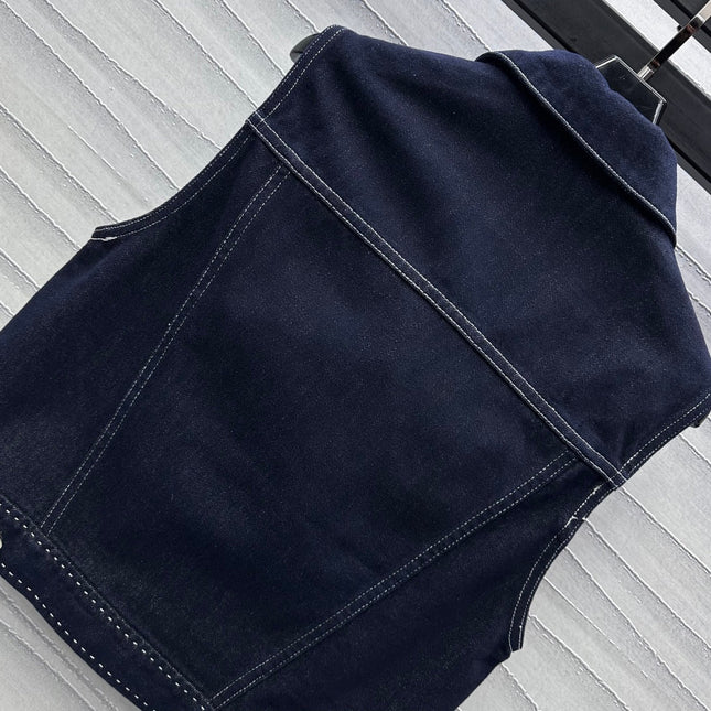 Fendi 25C Embroidered Denim Vest 228894