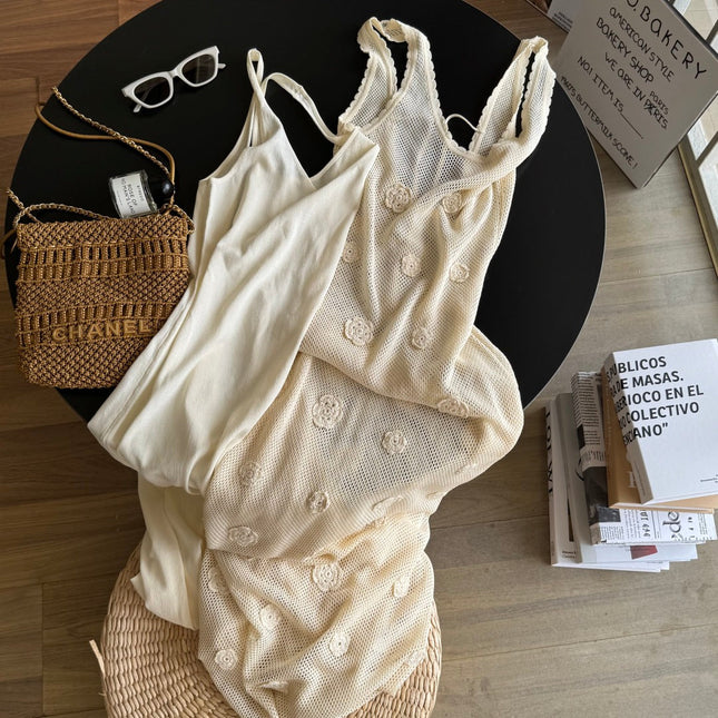 BACKLESS LONG DRESS 25S IN SOFT LACE  267134