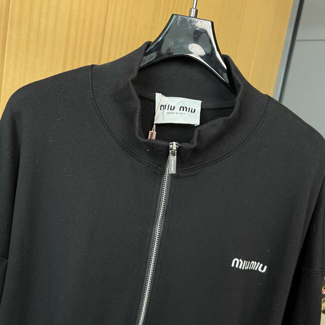 MIUMIU COTTON ZIP-UP SWEATSHIRT STYLE 348