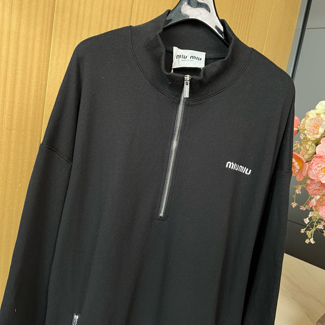 MIUMIU COTTON ZIP-UP SWEATSHIRT STYLE 348