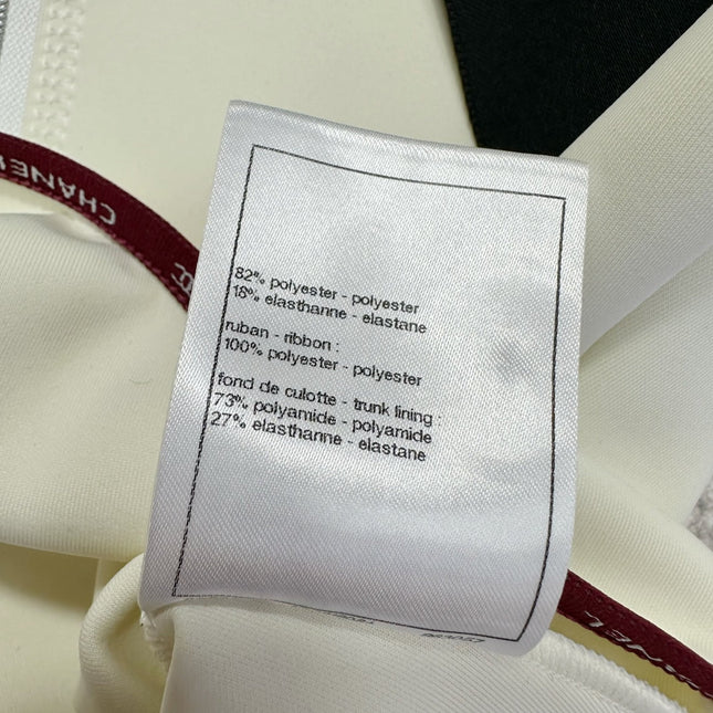 CC 25 Bow Hooded Swimsuit Ivory Polyester Fiber