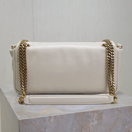 YSL 25S CALYPSO HANDBAG 26 IN IVORY LAMBSKIN GOLD HARDWRE