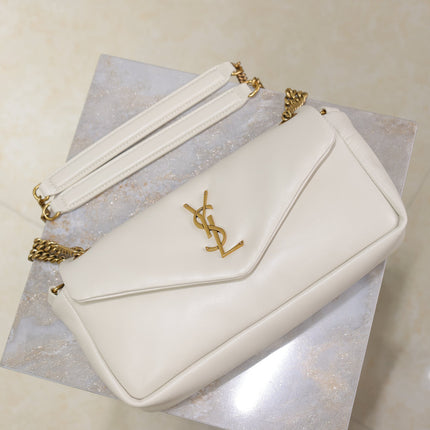 YSL 25S CALYPSO HANDBAG 26 IN IVORY LAMBSKIN GOLD HARDWRE