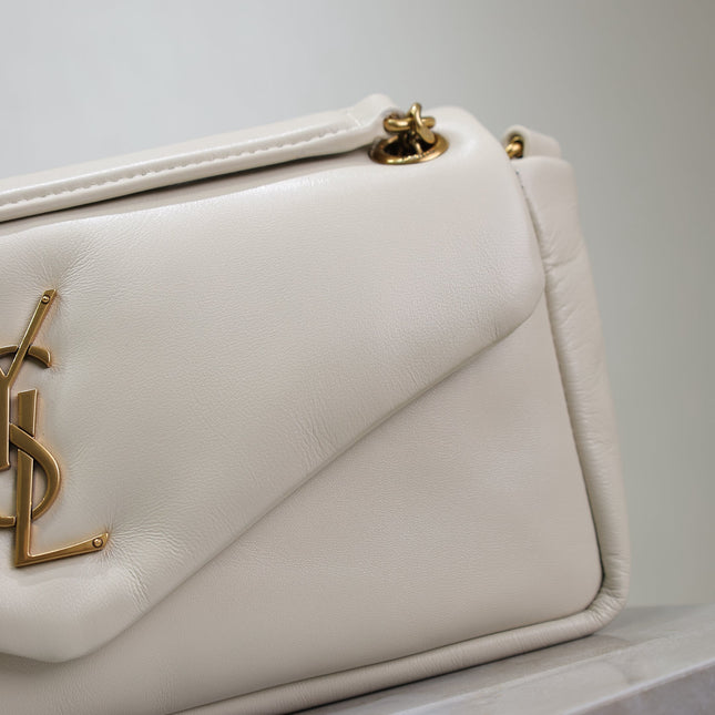 YSL 25S CALYPSO HANDBAG 26 IN IVORY LAMBSKIN GOLD HARDWRE