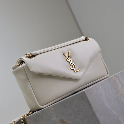 YSL 25S CALYPSO HANDBAG 26 IN IVORY LAMBSKIN GOLD HARDWRE