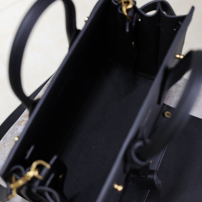 YSL 25S SAC DE JOUR MM 26 IN BLACK SUPPLE GRAINED CALFSKIN GOLD HARDWRE