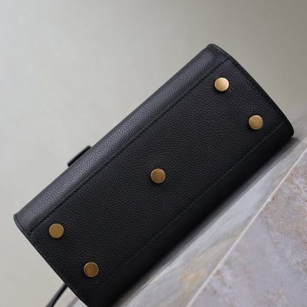 YSL 25S SAC DE JOUR 22 IN BLACK SUPPLE GRAINED CALFSKIN GOLD HARDWRE