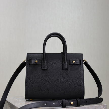 YSL 25S SAC DE JOUR 22 IN BLACK SUPPLE GRAINED CALFSKIN GOLD HARDWRE