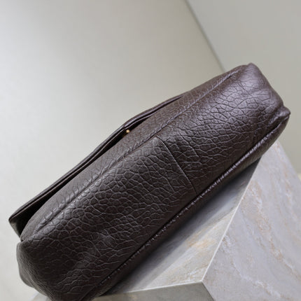 YSL 25S CALYPSO GM 38 IN DARK CHOCOLATE CALFSKIN GOLD HARDWRE