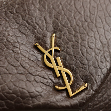 YSL 25S CALYPSO GM 38 IN DARK CHOCOLATE CALFSKIN GOLD HARDWRE