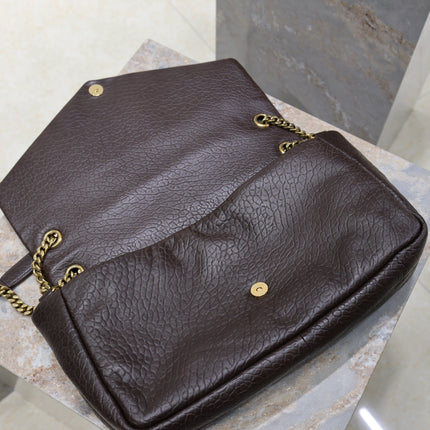 YSL 25S CALYPSO GM 38 IN DARK CHOCOLATE CALFSKIN GOLD HARDWRE