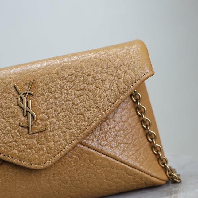 YSL 25S CALYPSO MINI 19 IN CARAMEL LAMBSKIN GOLD HARDWRE