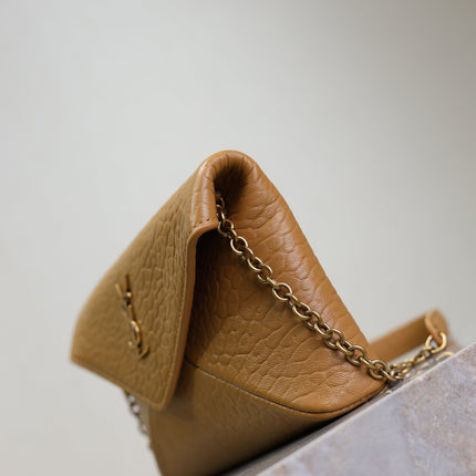 YSL 25S CALYPSO MINI 19 IN CARAMEL LAMBSKIN GOLD HARDWRE