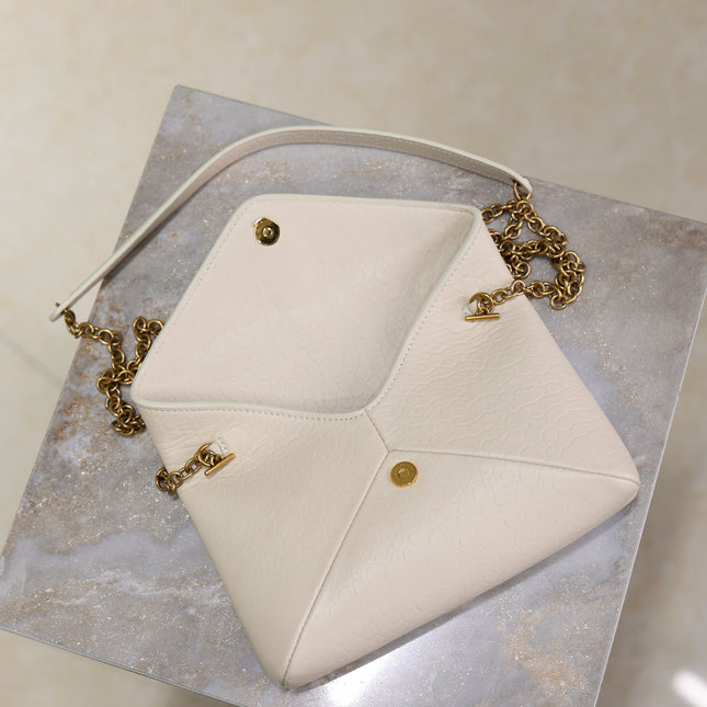 YSL 25S CALYPSO MINI 19 IN BLANC VINTAGE LAMBSKIN GOLD HARDWRE