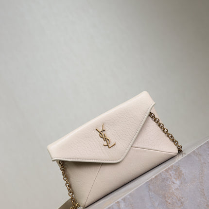 YSL 25S CALYPSO MINI 19 IN BLANC VINTAGE LAMBSKIN GOLD HARDWRE