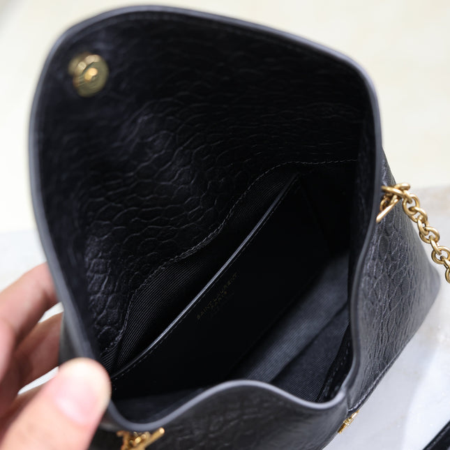 YSL 25S CALYPSO MINI 19 IN BLACK LAMBSKIN GOLD HARDWRE
