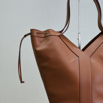 YSL 25S Y LARGE HOBO 50 IN CARAMEL CALFSKIN GOLD HARDWRE