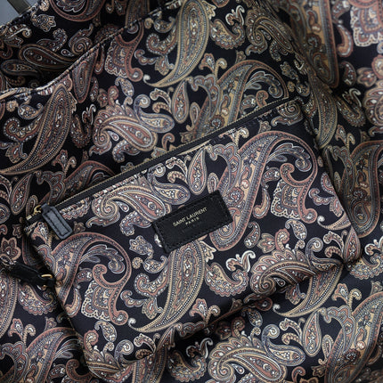 YSL 25S AMALIA 50 IN NAVY MULTICOLOR  SILK TWILL GOLD HARDWRE