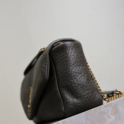 YSL 25S CALYPSO 30 IN DARK OLIVE GRAINED CALFSKIN GOLD HARDWRE