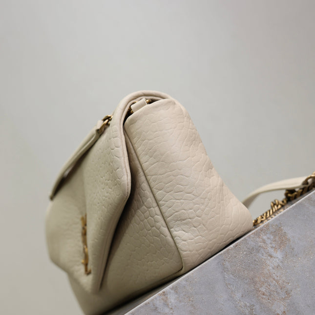 YSL 25S CALYPSO 30 IN IVORY GRAINED CALFSKIN GOLD HARDWRE