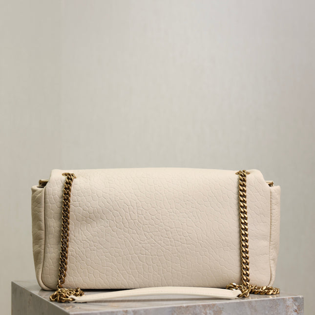 YSL 25S CALYPSO 30 IN IVORY GRAINED CALFSKIN GOLD HARDWRE