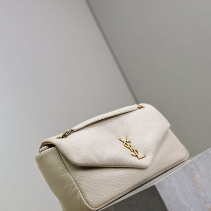 YSL 25S CALYPSO 30 IN IVORY GRAINED CALFSKIN GOLD HARDWRE