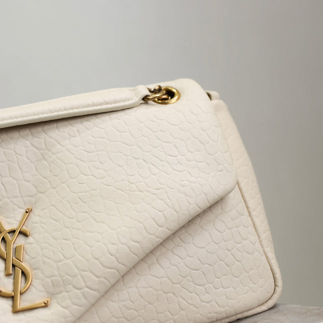 YSL 25S CALYPSO 30 IN IVORY GRAINED CALFSKIN GOLD HARDWRE