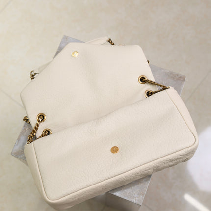YSL 25S CALYPSO 30 IN IVORY GRAINED CALFSKIN GOLD HARDWRE