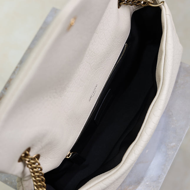 YSL 25S CALYPSO 30 IN IVORY GRAINED CALFSKIN GOLD HARDWRE