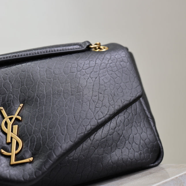 YSL 25S CALYPSO 30 IN BLACK GRAINED CALFSKIN GOLD HARDWRE