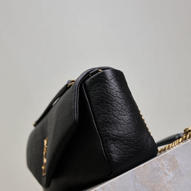 YSL 25S CALYPSO 30 IN BLACK GRAINED CALFSKIN GOLD HARDWRE