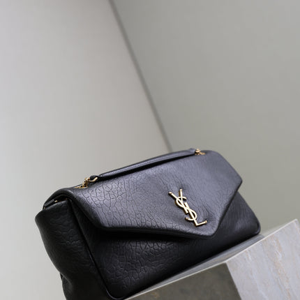 YSL 25S CALYPSO 30 IN BLACK GRAINED CALFSKIN GOLD HARDWRE