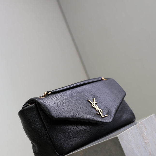 YSL 25S CALYPSO 30 IN BLACK GRAINED CALFSKIN GOLD HARDWRE