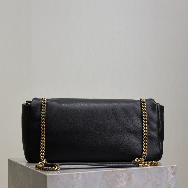 YSL 25S CALYPSO 30 IN BLACK GRAINED CALFSKIN GOLD HARDWRE