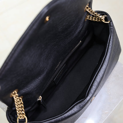 YSL 25S CALYPSO 30 IN BLACK GRAINED CALFSKIN GOLD HARDWRE