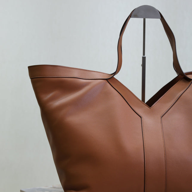 YSL 25S Y TOTE 50 IN CARAMEL CALFSKIN GOLD HARDWRE