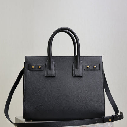 YSL 25S SAC DE JOUR GM 32 IN BLACK SUPPLE GRAINED CALFSKIN GOLD HARDWRE