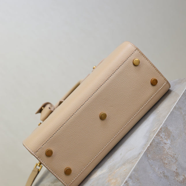 YSL 25S SAC DE JOUR MM 26 IN DARK BEIGE SUPPLE GRAINED CALFSKIN