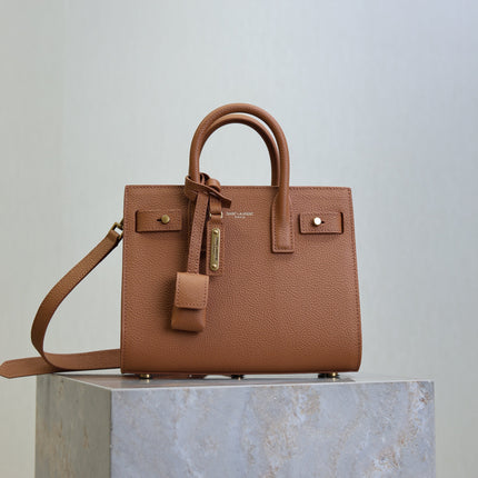 YSL 25S SAC DE JOUR MM 26 IN CHESTNUT BROWN SUPPLE GRAINED CALFSKIN