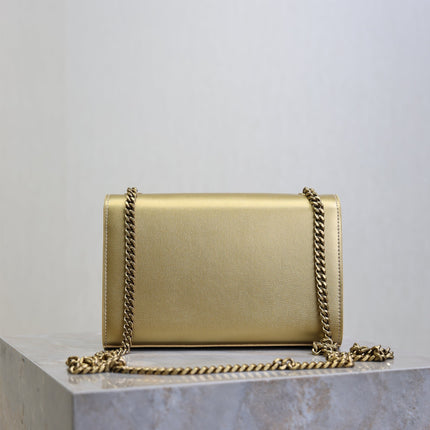 YSL 25S KATE TASSEL 20 IN GOLD METALLIC CALFSKIN GOLD HARDWRE