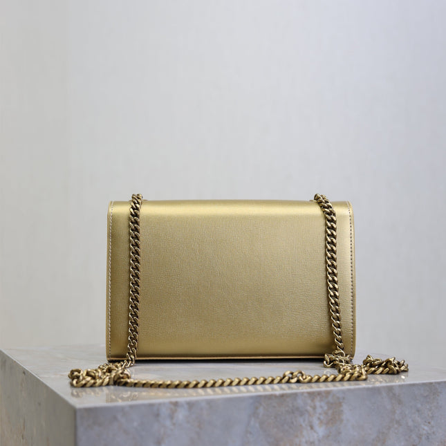 YSL 25S KATE TASSEL 20 IN GOLD METALLIC CALFSKIN GOLD HARDWRE