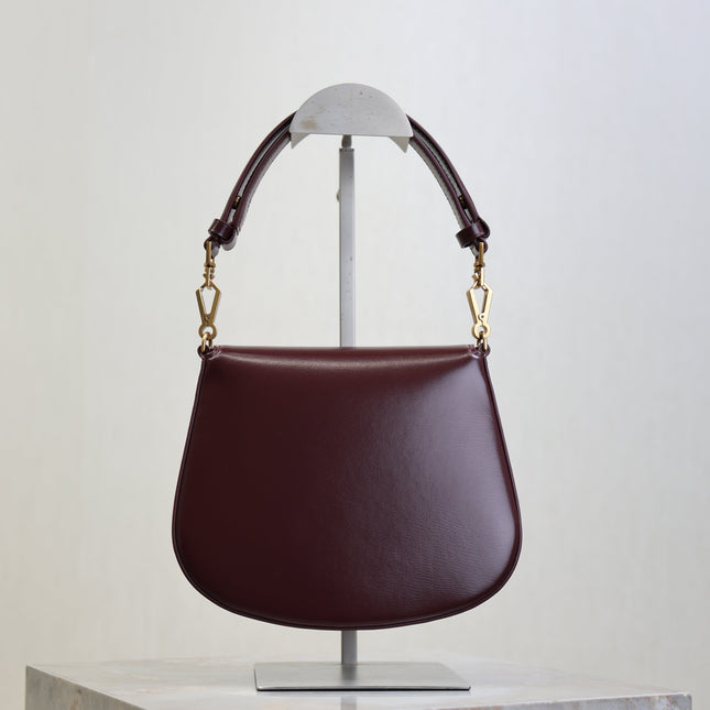 YSL 25S MINI VOLTAIRE 21 IN ROUGE CABERNET CALFSKIN SAINT LAURENT GOLD HARDWRE