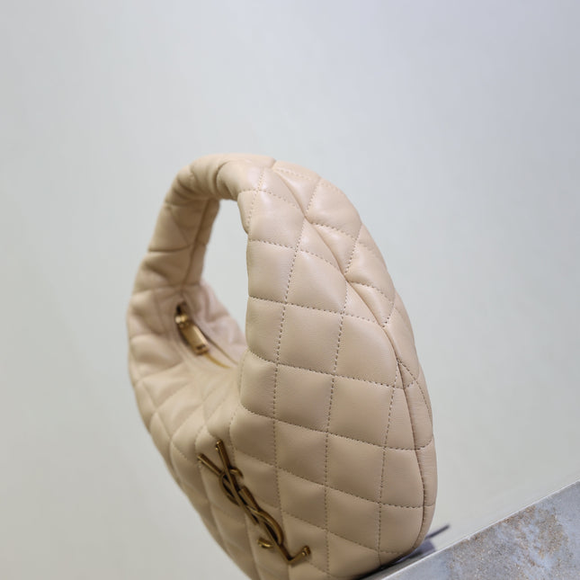 YSL 25S ICARINO 17 IN BEIGE QUILTED CALFSKIN GOLD HARDWRE