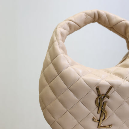 YSL 25S ICARINO 17 IN BEIGE QUILTED CALFSKIN GOLD HARDWRE