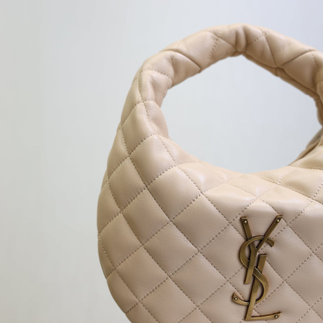 YSL 25S ICARINO 17 IN BEIGE QUILTED CALFSKIN GOLD HARDWRE